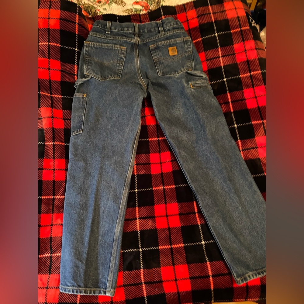 Men's  Carhartt 32/30 relaxed fit Blue Straight Jeans - Picture 8 of 10